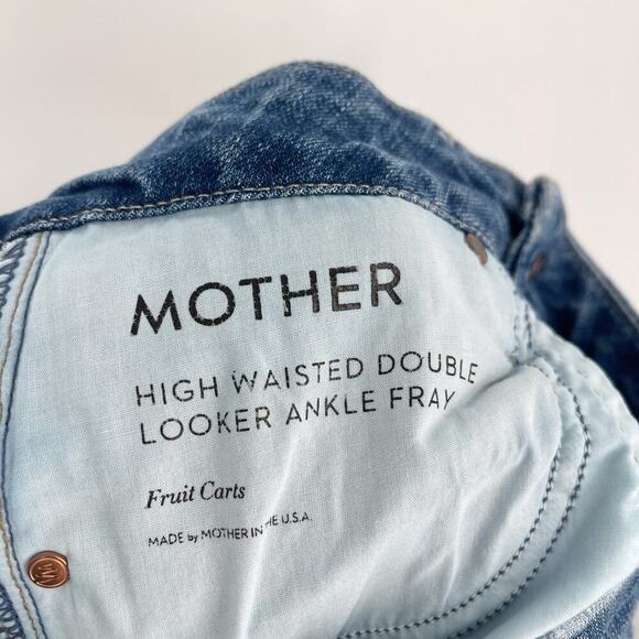 Mother High Waist Double Looker Ankle Fray Fruit Carts Evil Eye Size 25 - Picture 15 of 15
